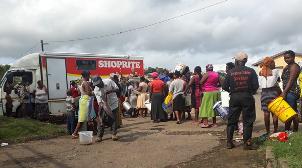 A Shoprite Mobile Soup Kitchen serving at Effingham, Durban following devastating floods in the area. A Shoprite Mobile Soup Kitchen serving at Effingham, Durban following devastating floods in the area.
